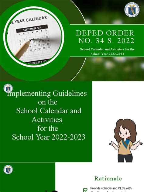 DepEd Order 34 s. 2022: School Calendar 2022.